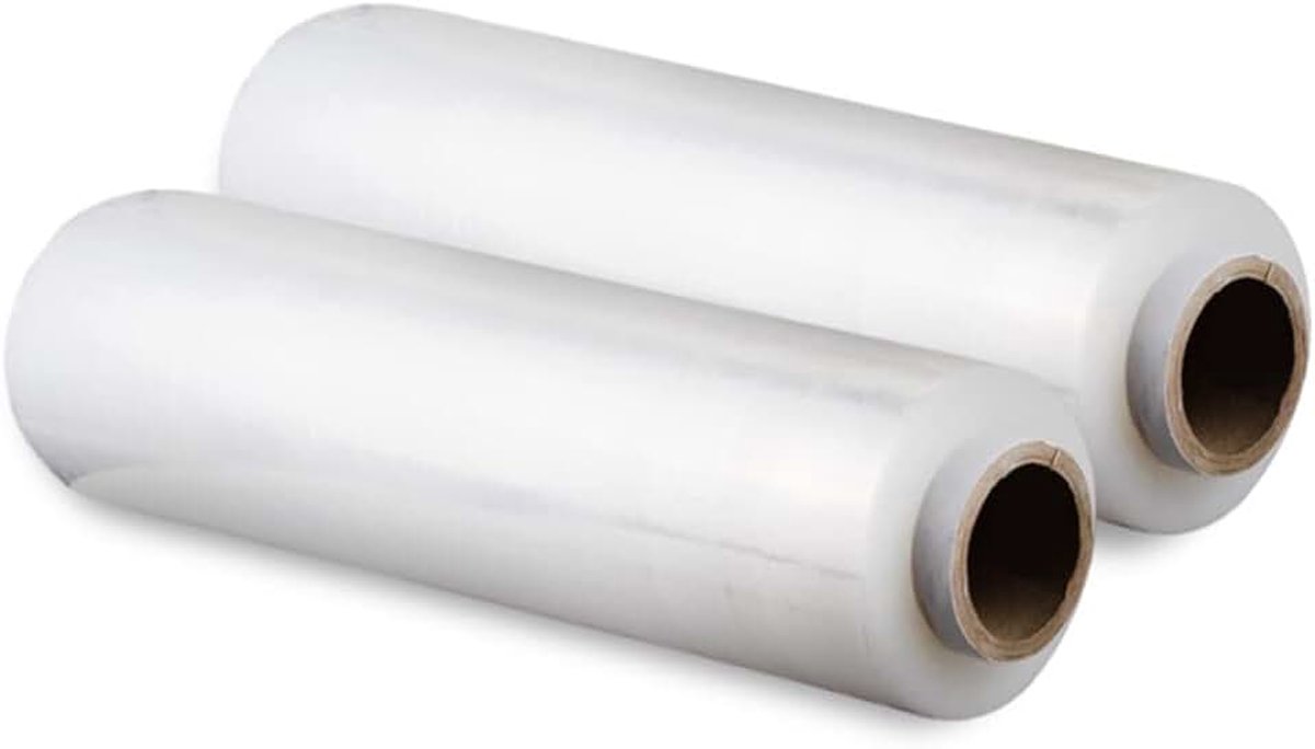 Trade stretchfolie 2 rollen – transparant verpakking film 23 micron – stretchfolie rol 350 m x 50 cm – palletfolie verhuisfolie bescherming