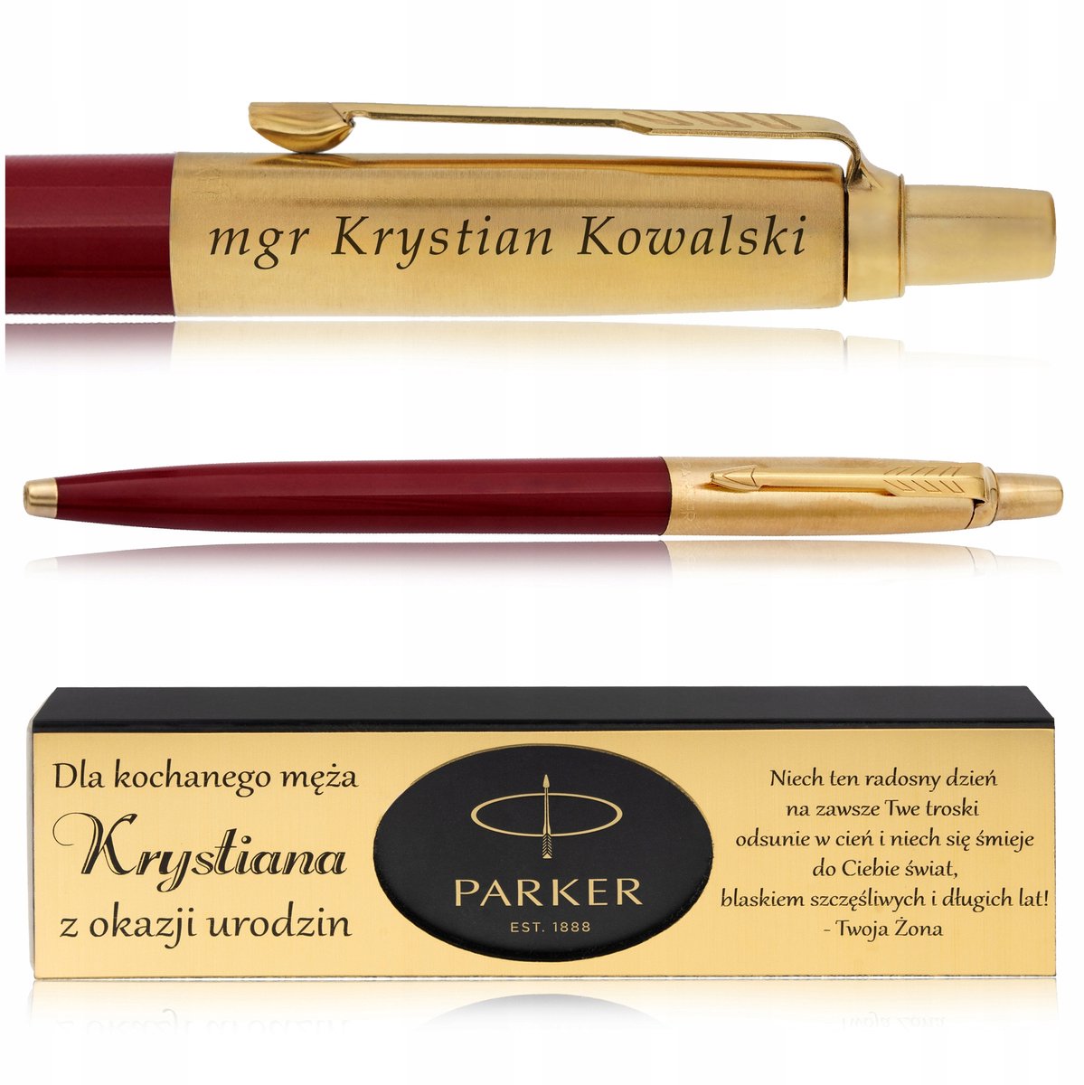 Parker Jotter 24 Karaat Gouden Pen Rood + Luxe Doos & Gravering