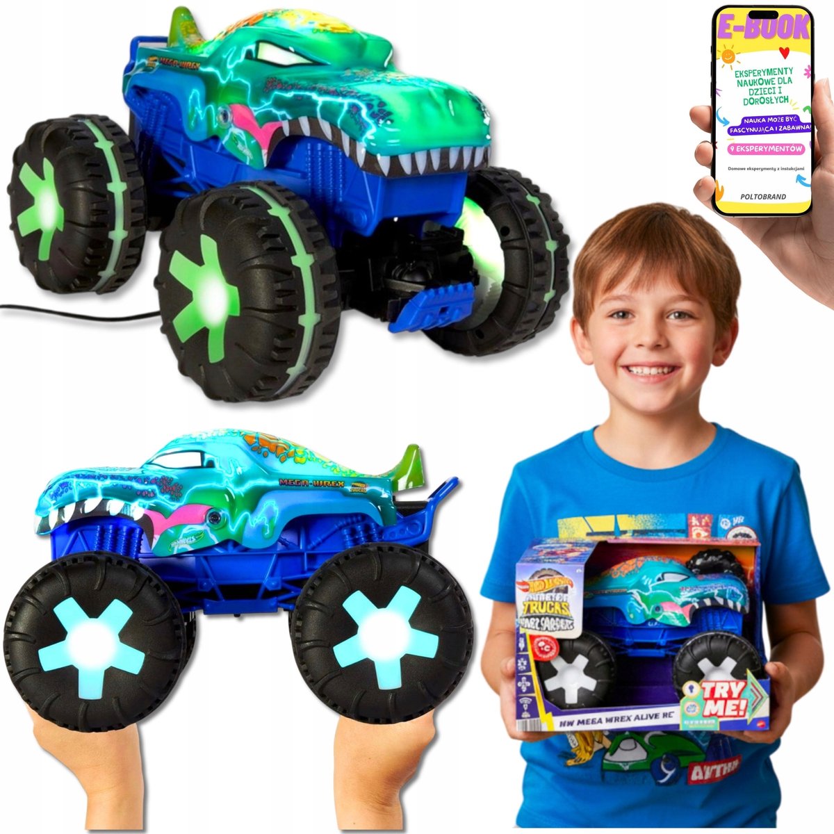 Hot Wheels Monster Truck Mega Wrex RC met Licht & Geluid
