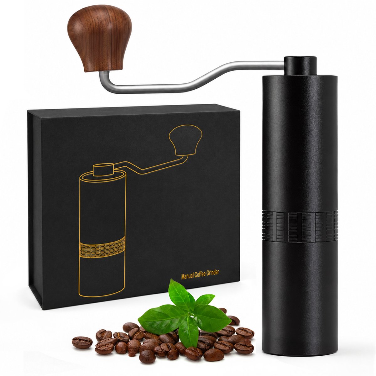 Koffiemolen Handmatig voor Koffie en Espresso - Instelbare Maalstanden - RVS Maalschijven - Incl. Reinigingsset