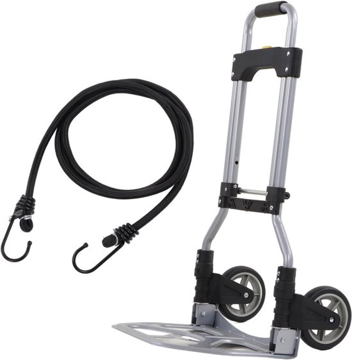 Opvouwbare Aluminium Handtruck voor Transport, Met Expander Riemen, Laadcapaciteit 70 kg, Ideaal voor Verhuiswerk en Tuinieren
