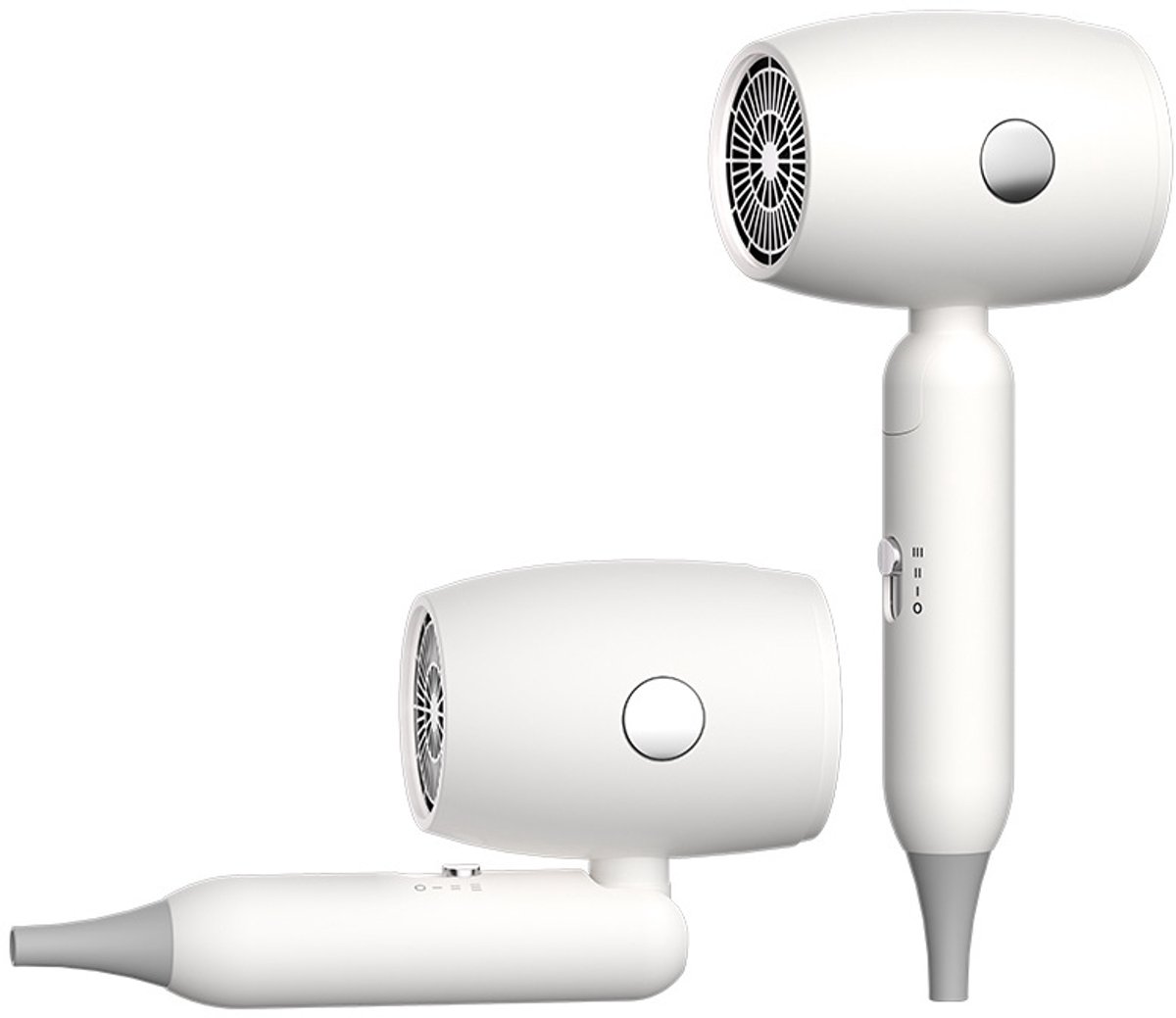 Draagbare föhn –Opvouwbare föhn – Reisvriendelijk – 3 instelbare standen – 1200W – Ideaal voor studentenkamers en reizen – 26,5 x 10,5 x 8 cm – Wit