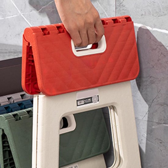 Opvouwbare Opstapkruk - Krukje Opstapje - Kleine Klusjes - Stabiel Antislip - 19 x 18 x 19 cm - Rood — afbeelding 2