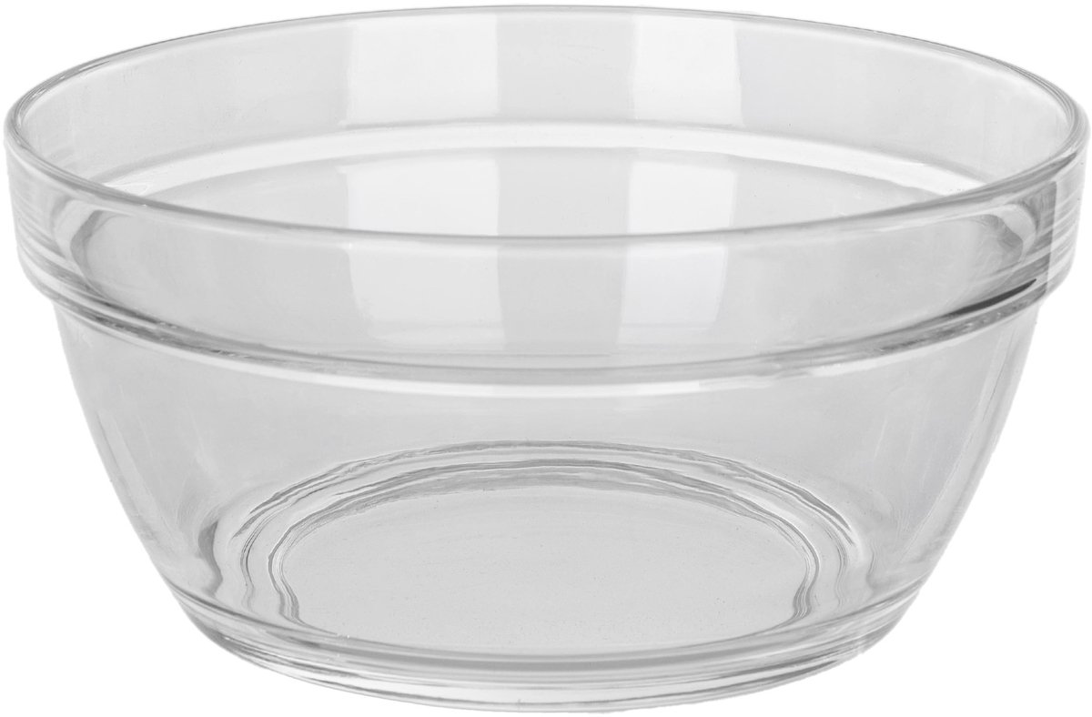 KADAX glazen schaal ⌀ 17 cm, 1 stuk, glazen slakom, dessertschaal, doorzichtige serveerschaal voor salade, fruit, desserts en bijgerechten, fruitschaal