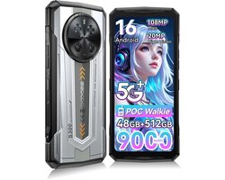 DOOGEE S300 Robuuste smartphone 5G - 6.78 inch FHD+ 120Hz - 48GB RAM - 512GB ROM - 9000mAh 45W - Android 16 - POC Walkie - mobiele telefoon - IP68/IP69K - Dual Sim - NFC GPS - Zilver