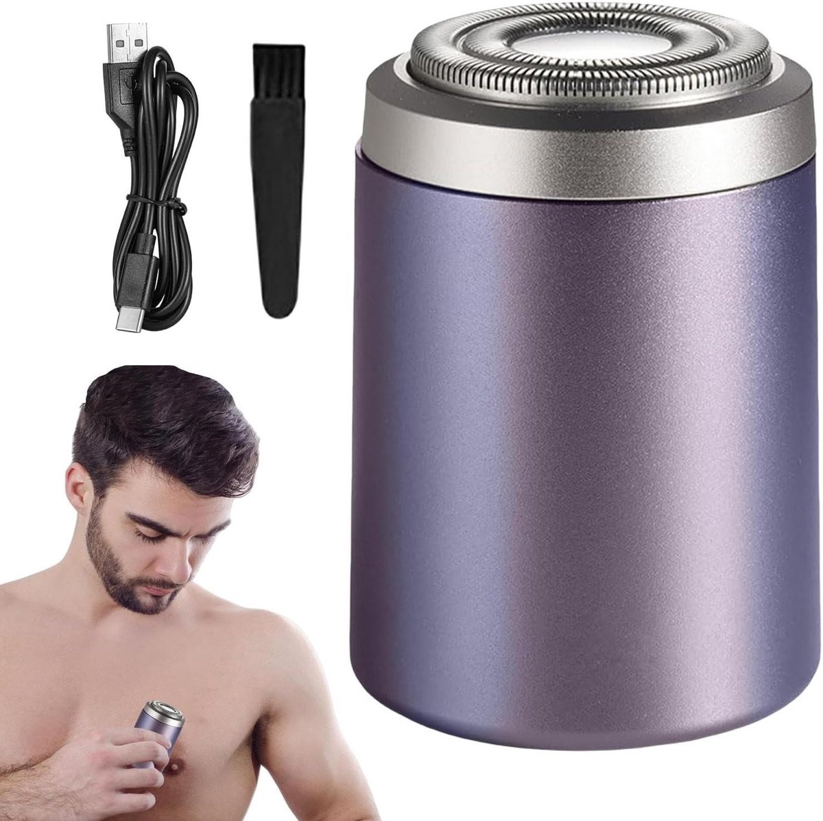 Draagbaar scheerapparaat - Kleine trimmer - Snel scheren - Waterdicht IPX7 - Compact formaat - Zilver