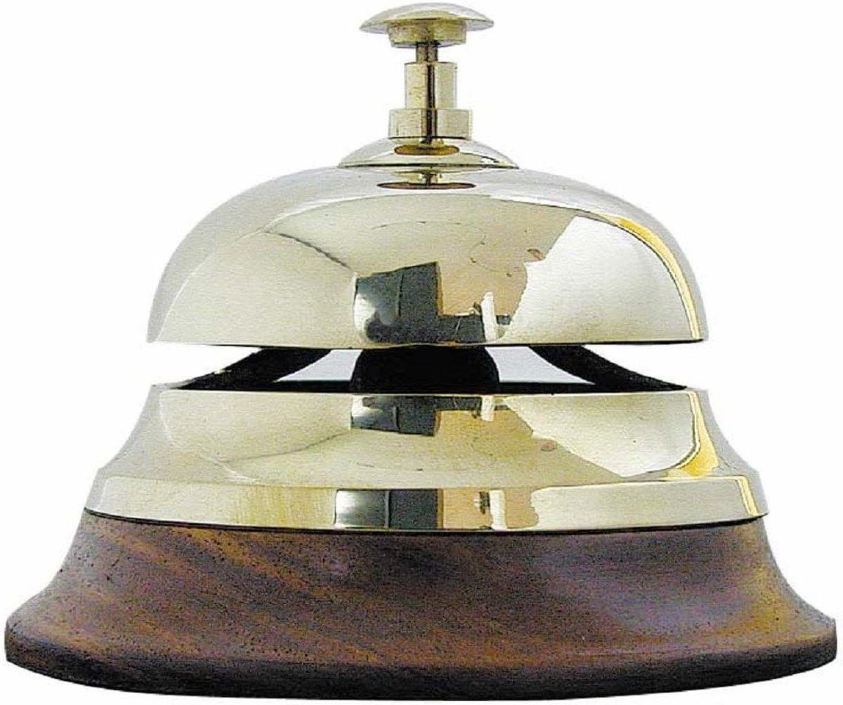 Maritieme tafelbel - Scheepsbel messing - Klassiek decoreren - Duidelijk geluid - 11 cm hoog - Goud bruin