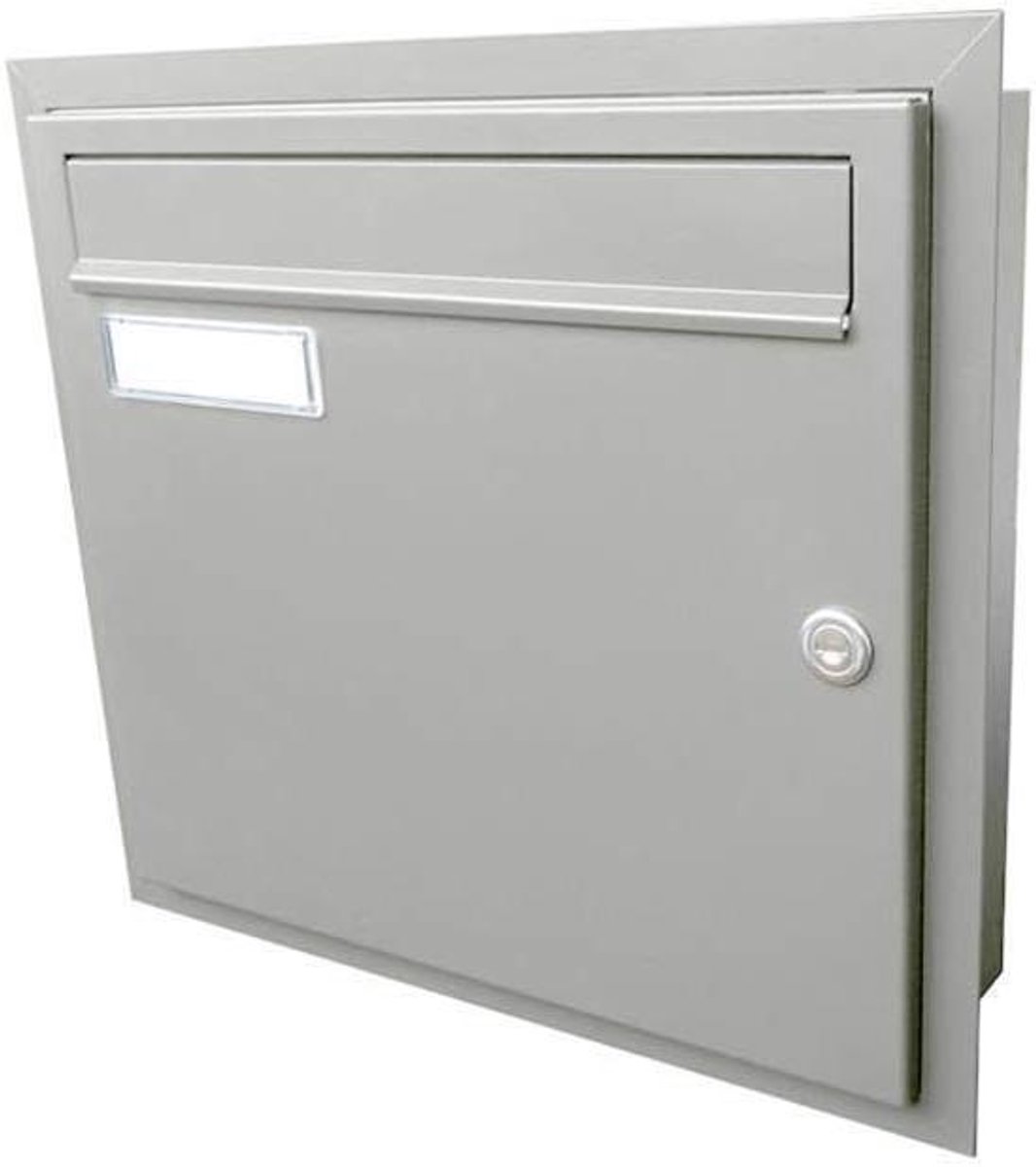 Inbouwbrievenbus - Brievenbus met naamplaat - Post veilig ontvangen - Geïntegreerde uitnamebescherming - 33x37x10 cm - Raamgrijs