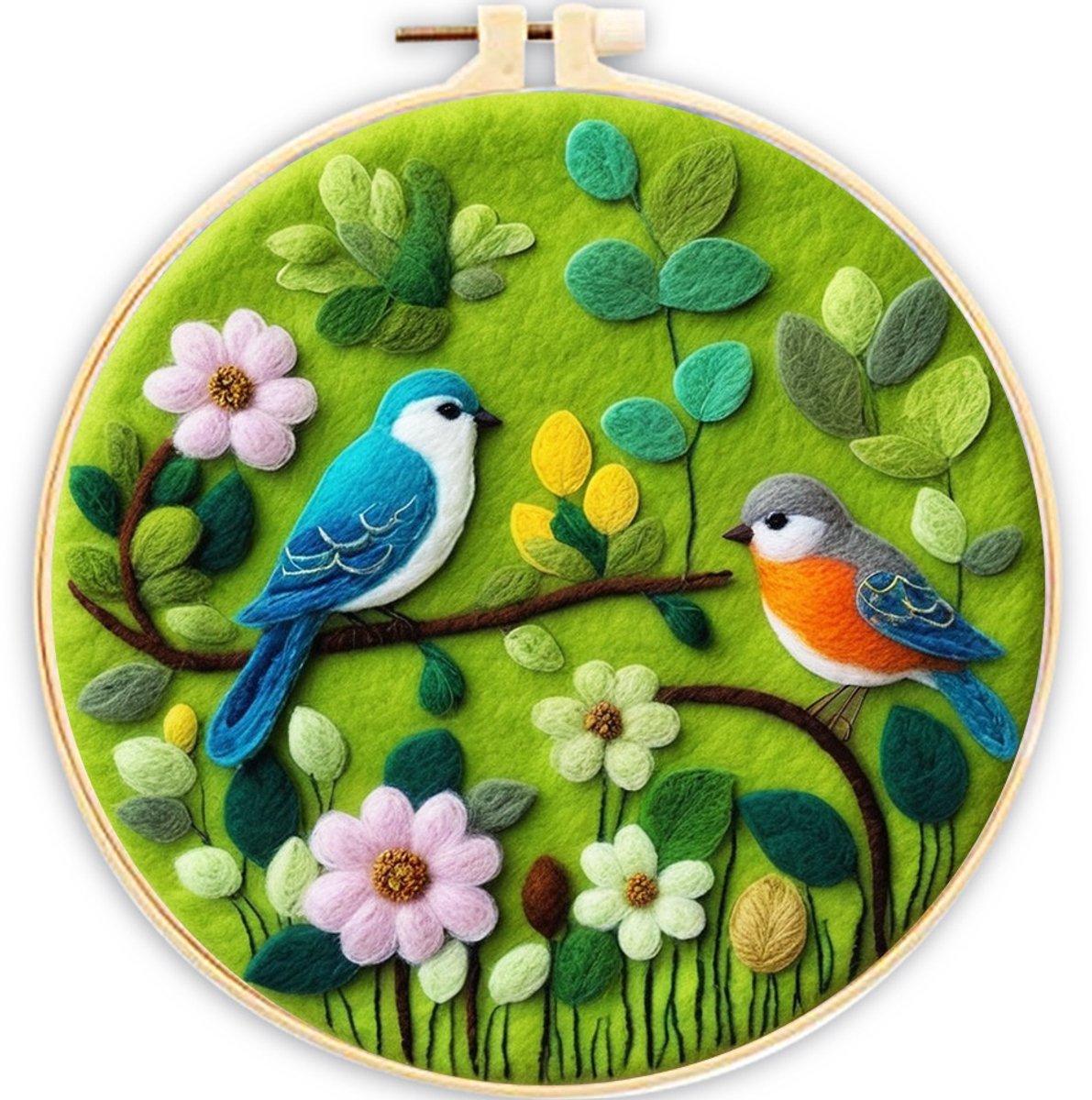 Casalora Punch Needle - Vogel - Naaldviltpakket / Borduurpakket DIY Kit voor Volwassenen - voor Beginners - Landschap - Complete DIY Starterset met Wol, Frame en Viltnaalden