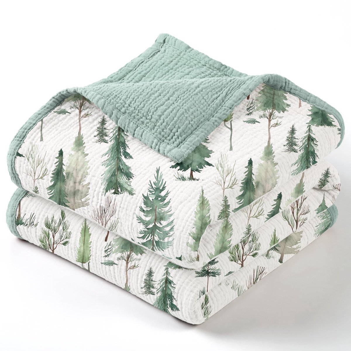 Baby Deken 47"x47" - Lichtgewicht Katoen - Woodland Design - Ideaal voor Pasgeboren tot Peuter - SnelShoppen