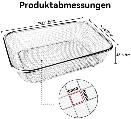 Tuinzeef van roestvrij staal, compostzeef, grondzeef, Geschikt vooralen zeef, Geschikt voor aarde, zand, grind, stenen, enz., speciaal Geschikt voor de tuin, zware zeefmand. — afbeelding 2