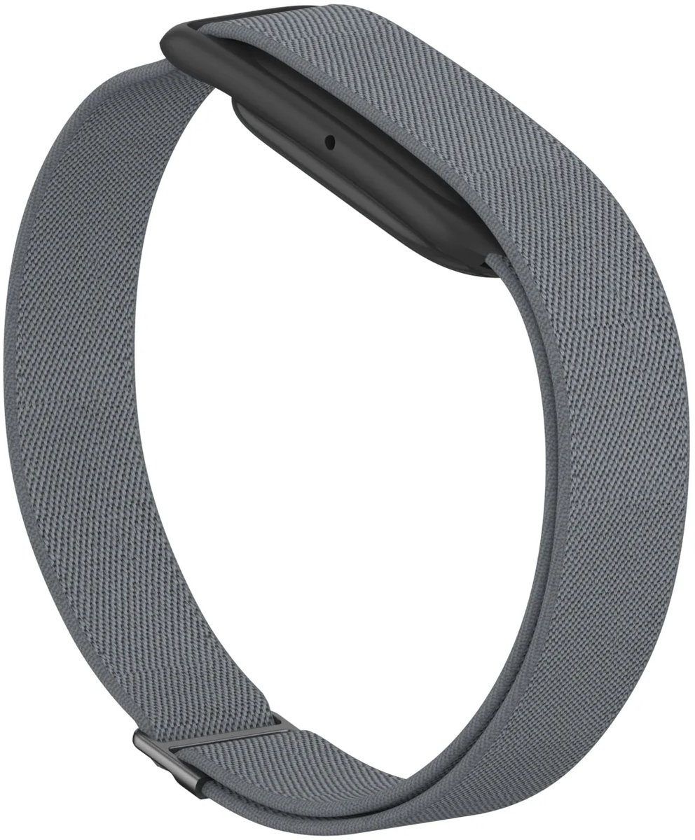 Strap-it Elastisch Bicep Bandje geschikt voor Fitbit Air - Charcoal Grijs