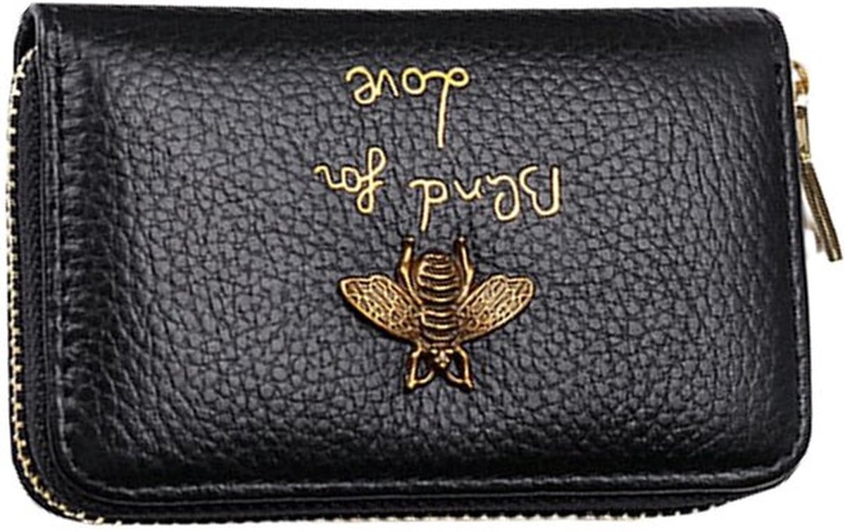 Kaarthouder portemonnee voor vrouwen, slim leren kaarthouder, creditcardhouder, portefeuille, wordt geleverd met 9 kaartvakken en 2 kleingeldvakken, een goede keuze om uit te gaan (zwart),
