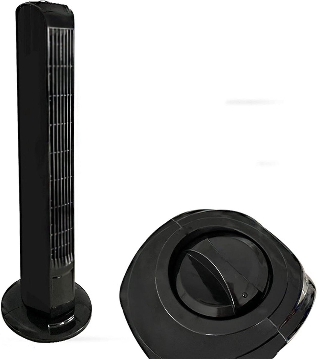 Torenventilator Bladloos - Ventilator Zuil - Zomer Koelte - Veilig Voor Kinderen - 80 cm - Zwart