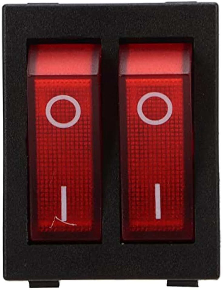 16A 125/250VAC Dubbele Controle 2 Gang Tuimelschakelaar Panel Rode LED Licht Boot AAN Uit Tuimelschakelaar voor Voertuigen Huishoudelijke Apparaten Marine Boot