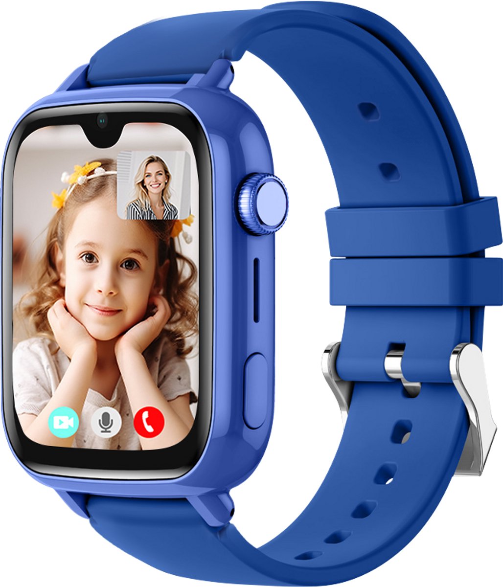 Protectly® GPS Horloge Kind Met Simkaart - 4G - SOS Alarm - Smartwatch Kinderen - GPS Tracker Kind - (Video)bellen - HD Camera - Whatsapp en SMS - Elke polsmaat - Bekijk Locatie Kind - Android en iOS - Incl. Simkaart & Screenprotector