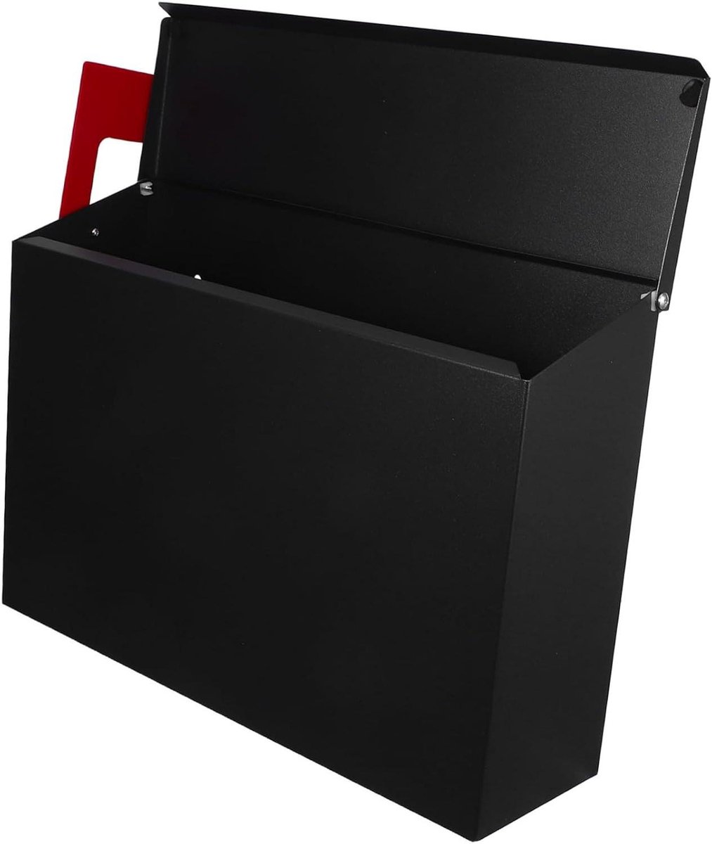Brievenbus Buiten - Wandmontage - Post Ontvangen - Weerbestendig Roestvrij Staal - 35.5 cm Breed - Zwart