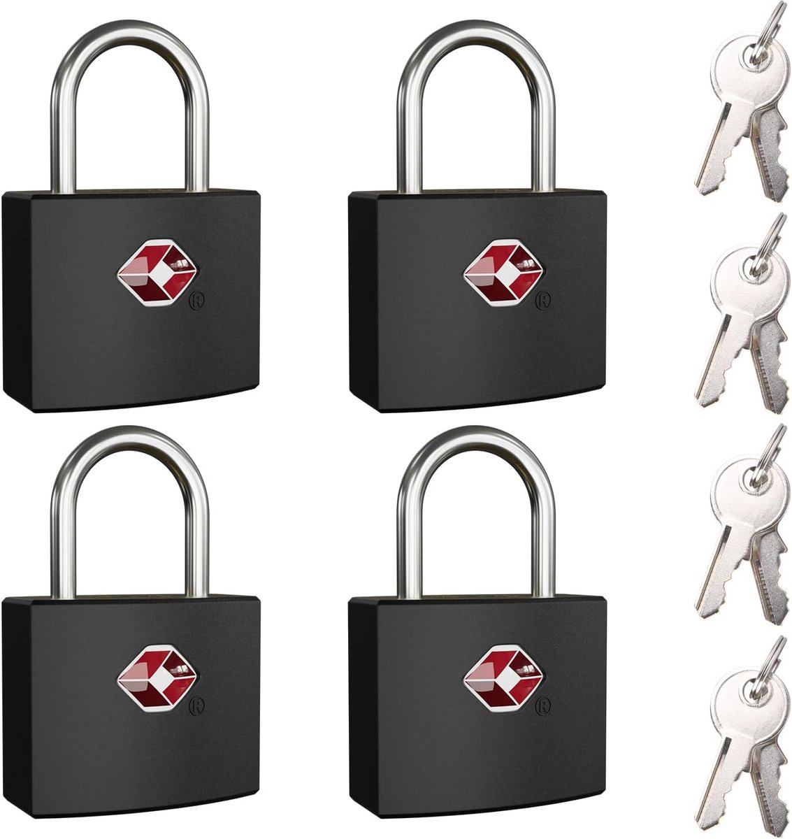 Bagageslot met Sleutels - Waterdicht Mini Reisslot - 4 Stuks - Veilig voor Bagage en Tas - SnelShoppen