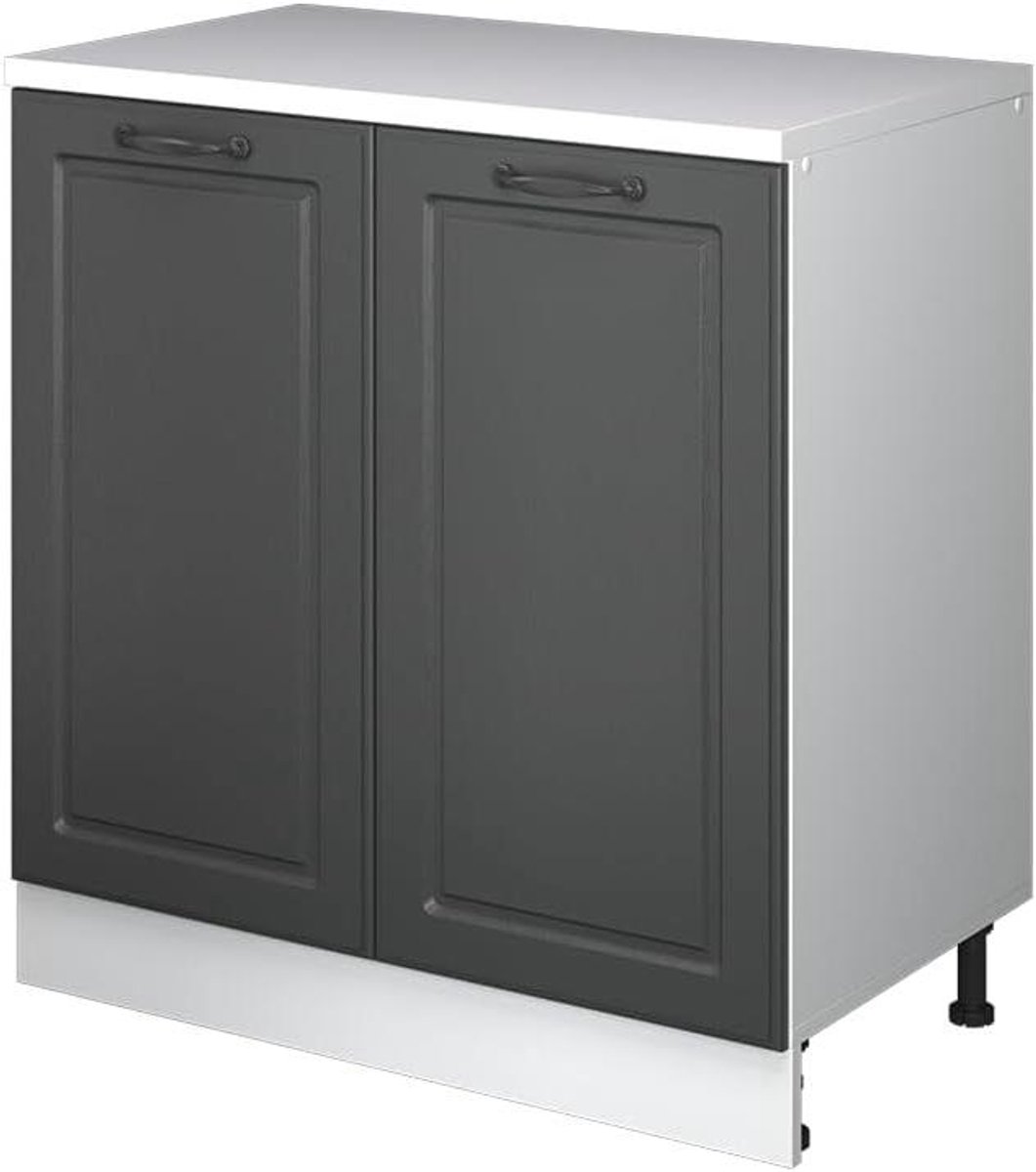 Keukenkast schuine wand - Opbergkast keuken - Ruimte optimaliseren - Rechte constructie - 80 cm breed - Antraciet
