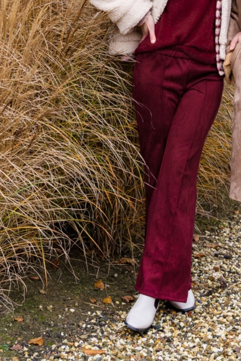 NED Broek Seasonable Pilar 2b Rmj Suedine 26w U127 16 Cabernet Red Dames Maat - XXL