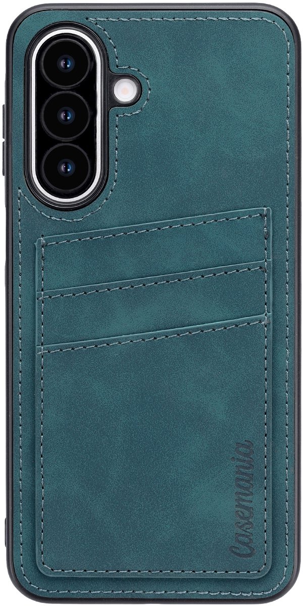 Casemania Hoesje Geschikt voor Samsung Galaxy A27 - Emerald Green - Kunstleren Back Cover met Pasjeshouder voor 3 Pasjes