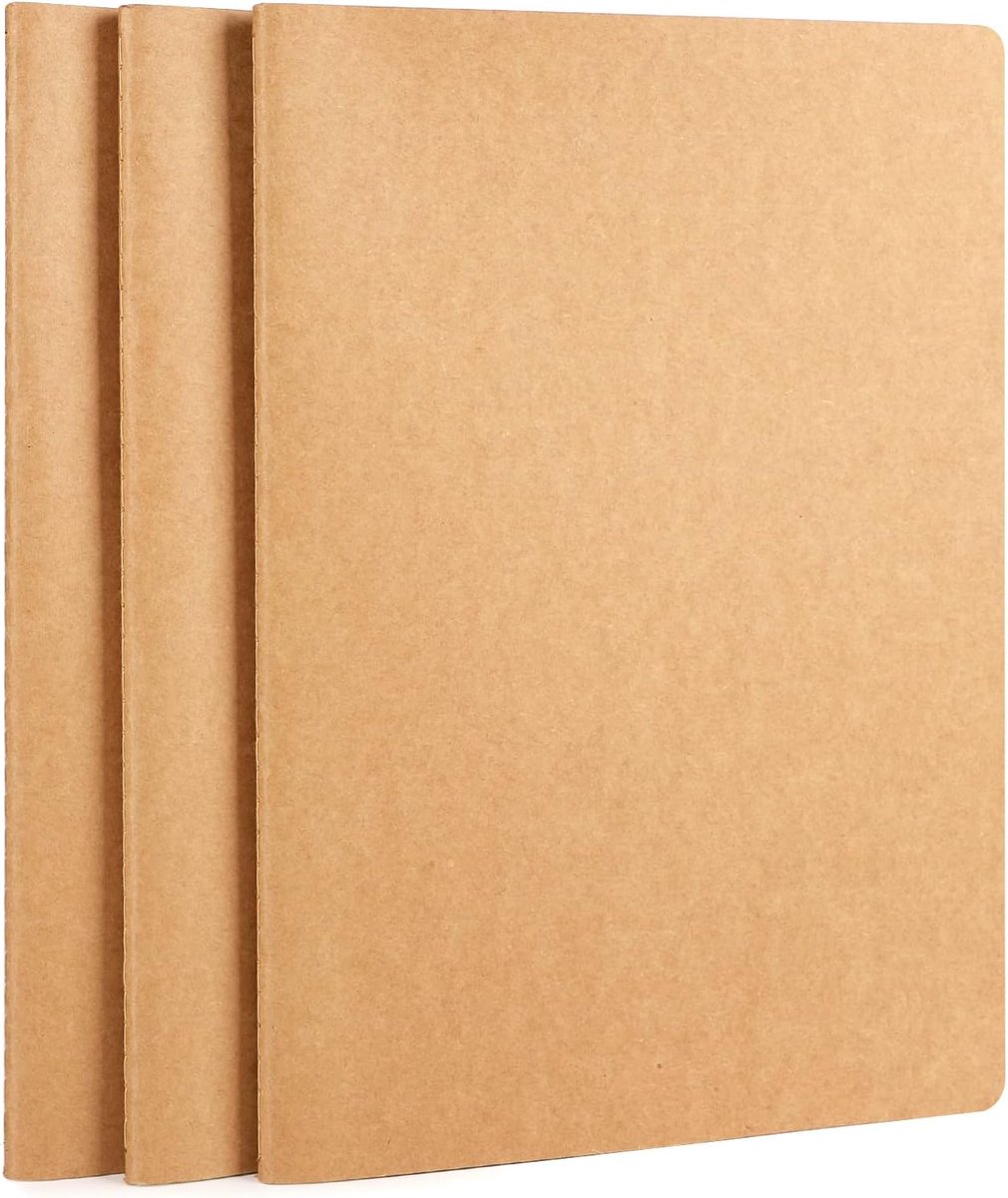 Notitieboek, Yarotm 3PCS A4 Softcover Reisdagboek Set, 100gsm Reis-Notitieboek Journal, Tekeningen-Notitieboek Notitieblok Schetsboek, Studenten-Kantoor-Thema Dagboek Schrijf Notitieboeken