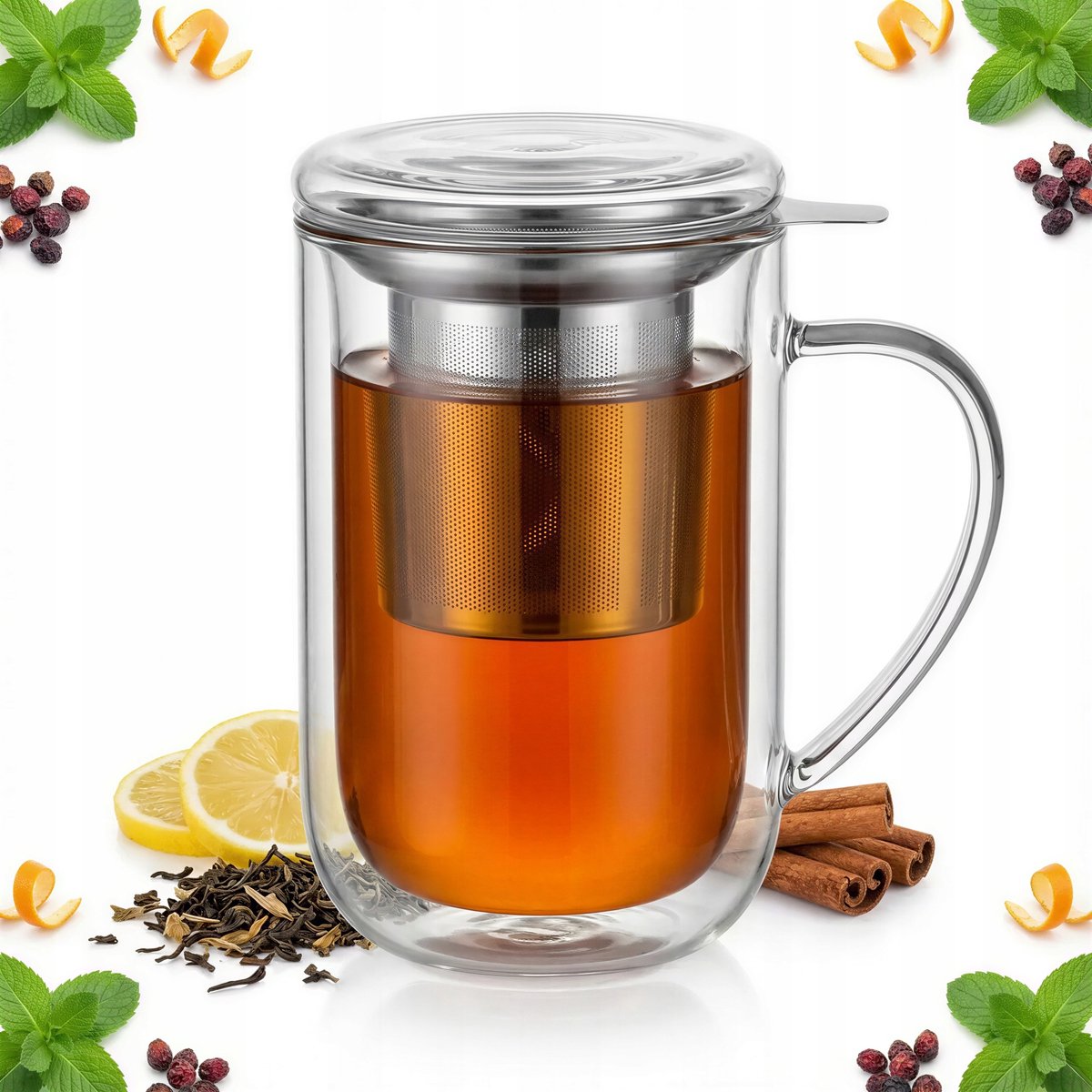 Glazen Theemok met Infuser - Dubbelwandig & Thermisch - 500ml
