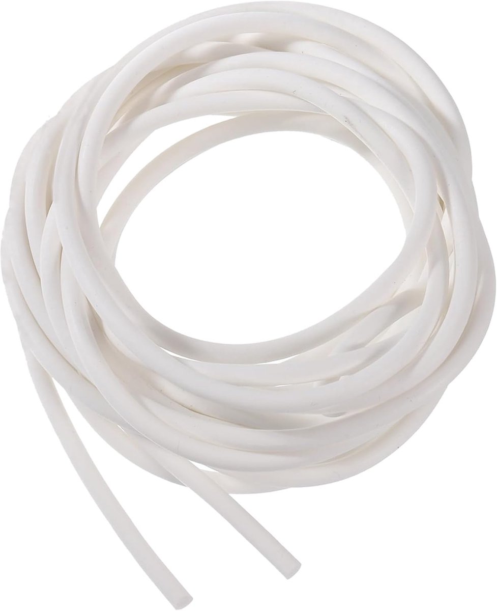 Sourcing map Afdichtstrip van silicone-schuim, 5 mm diameter, 5 meter, lang, spons, rubber, weer-afdichtstrips, rond rubber, koord, stevig voor knutselen, buizen, handwerk