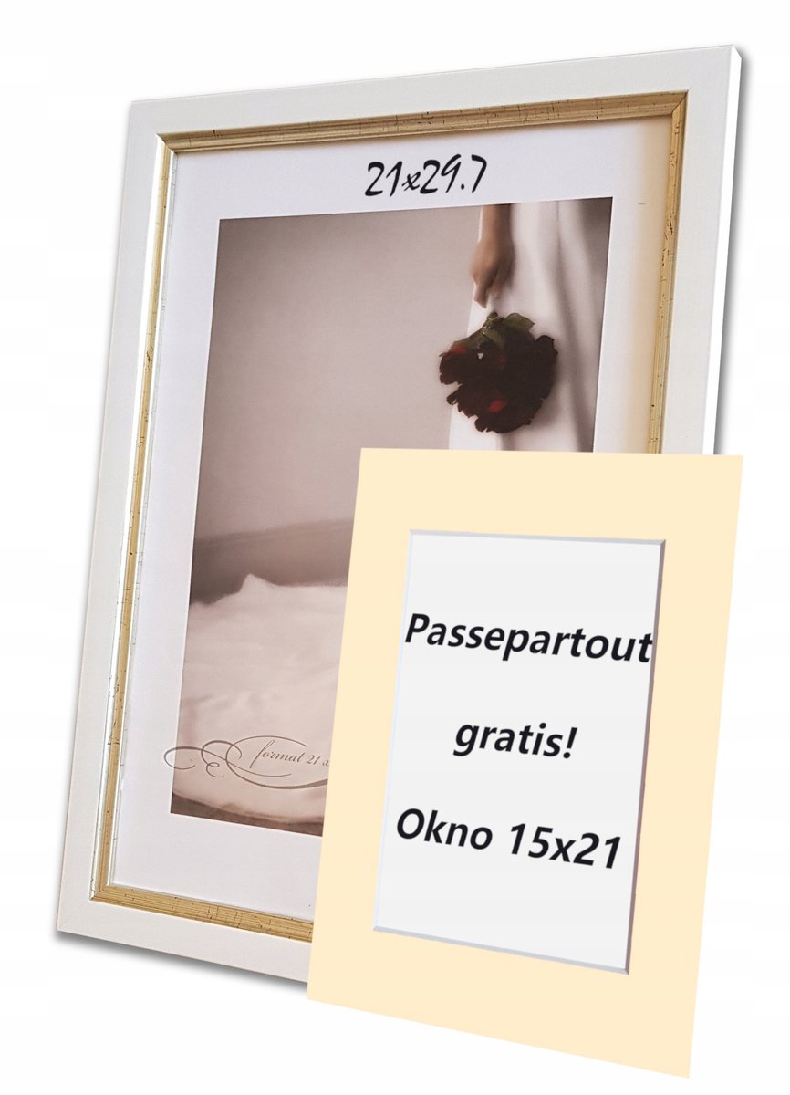 Houten Fotolijst A4 en Passe-partout voor 15x21 cm Foto's - Fiona