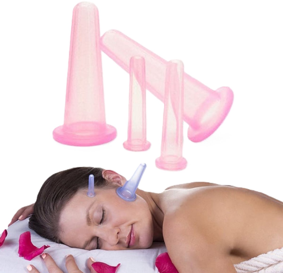 4 Delige Silicone massage cup - Massage Cupping Set Voor Het Gezicht - Gezichtsmassage - Anti aging - Gezichtsverzorging - Cups therapy - Bloedsomloop - Anti cellulite cupping - LOUZIR