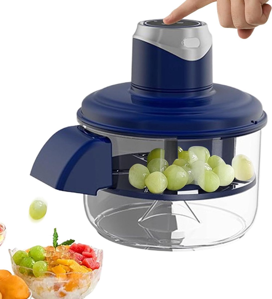 Elektrische Schilmachine - Snelschilmachine Fruit - Snel Ingrediënten Bereiden - Duurzaam ABS Roestvrij Staal - 20 x 22 cm - Blauw