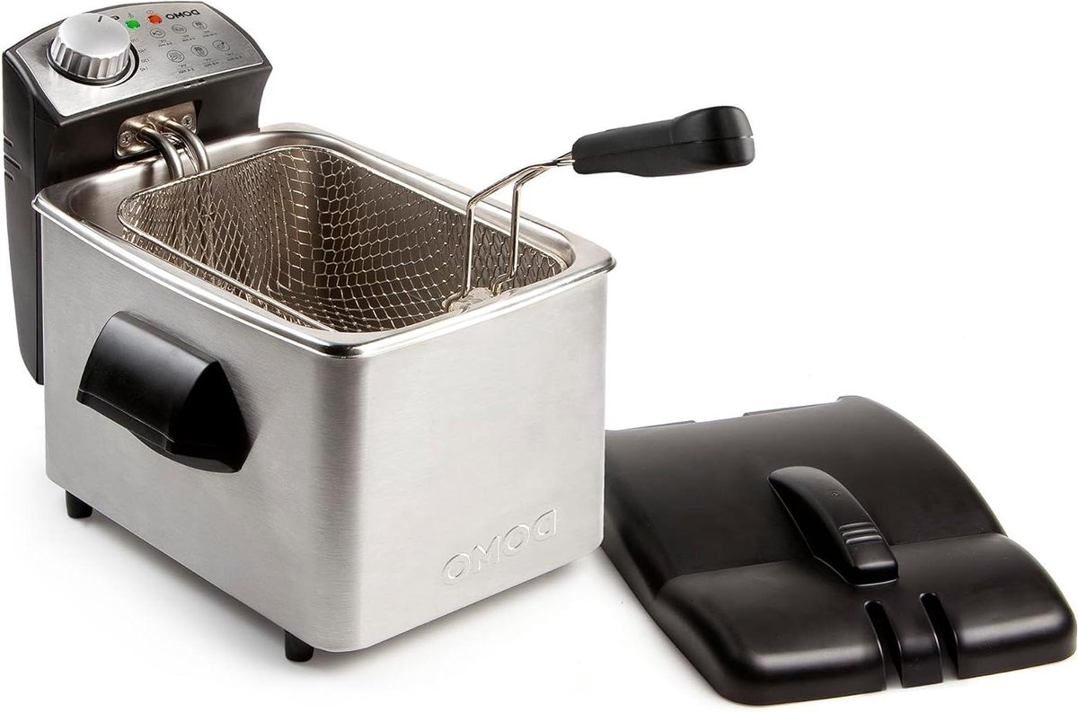 Friteuse - Frituurpan - Friet Bakken - Roestvrij Staal - 4 Liter - Zwart