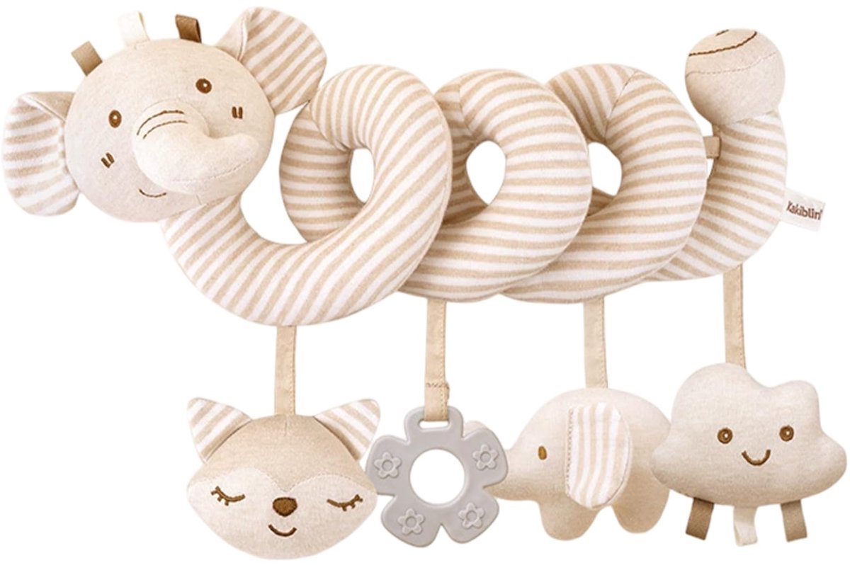 Casalora Box Spiraal Speelgoed Baby 0 Jaar voor Babybox/Kinderwagen - Autostoelspeeltje Jongen & Meisje - Activiteitenspiraal Knuffel
