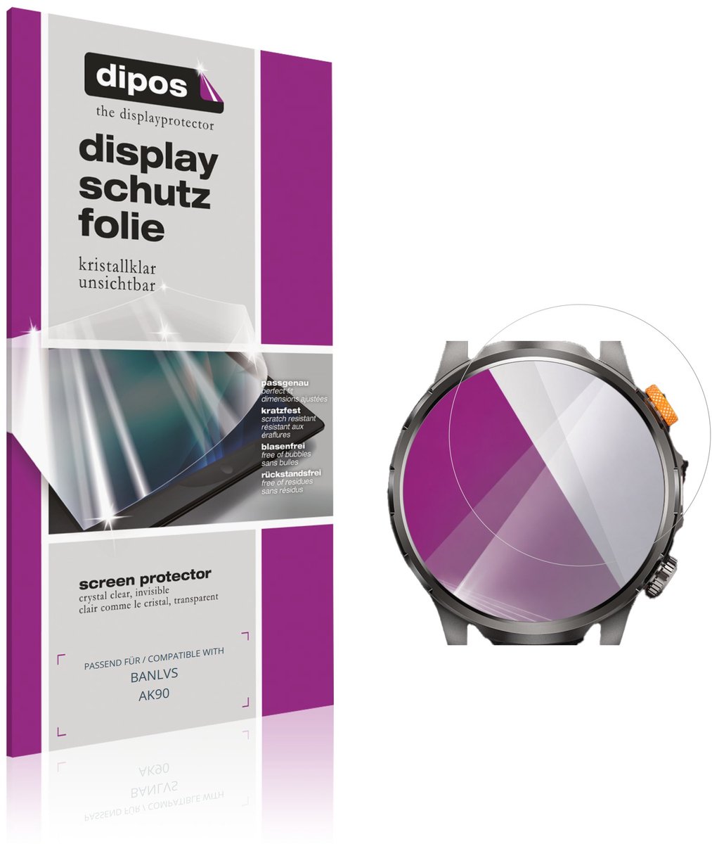 dipos – 6x Beschermfolie geschikt voor BANLVS AK90 | Krasbestendige & heldere Screenprotector Ultra-Thin
