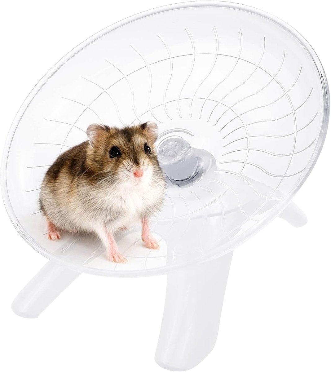 Loopfiets 18 cm, stille hamster, vliegende schotel, geruisloze loopfiets voor kleine dieren van kunststof, geschikt voor hamsters en gerbilzen