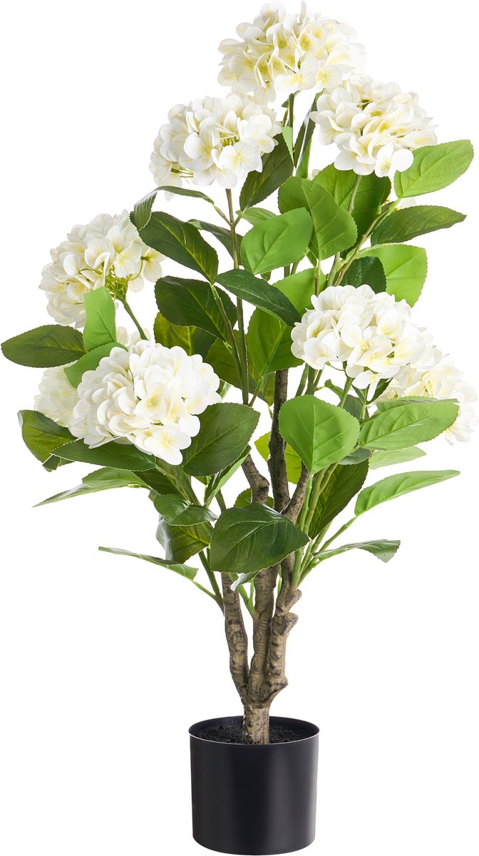 HORTENSIUM - Kunstplant in pot - Wit - 90 cm - Kunststof