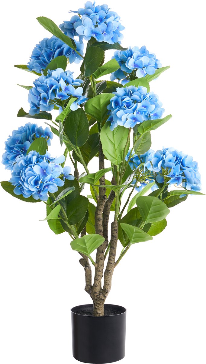 HORTENSIUM - Kunstplant in pot - Blauw - 90 cm - Kunststof