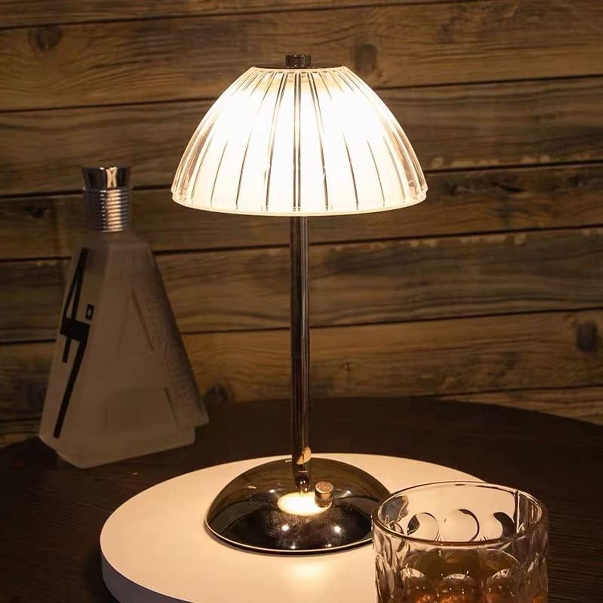 Retro Gouden Draadloze Tafellamp, Led-Bureaulamp, Met Aanraaksensor, 3 Kleuren Dimbaar, Oplaadbaar