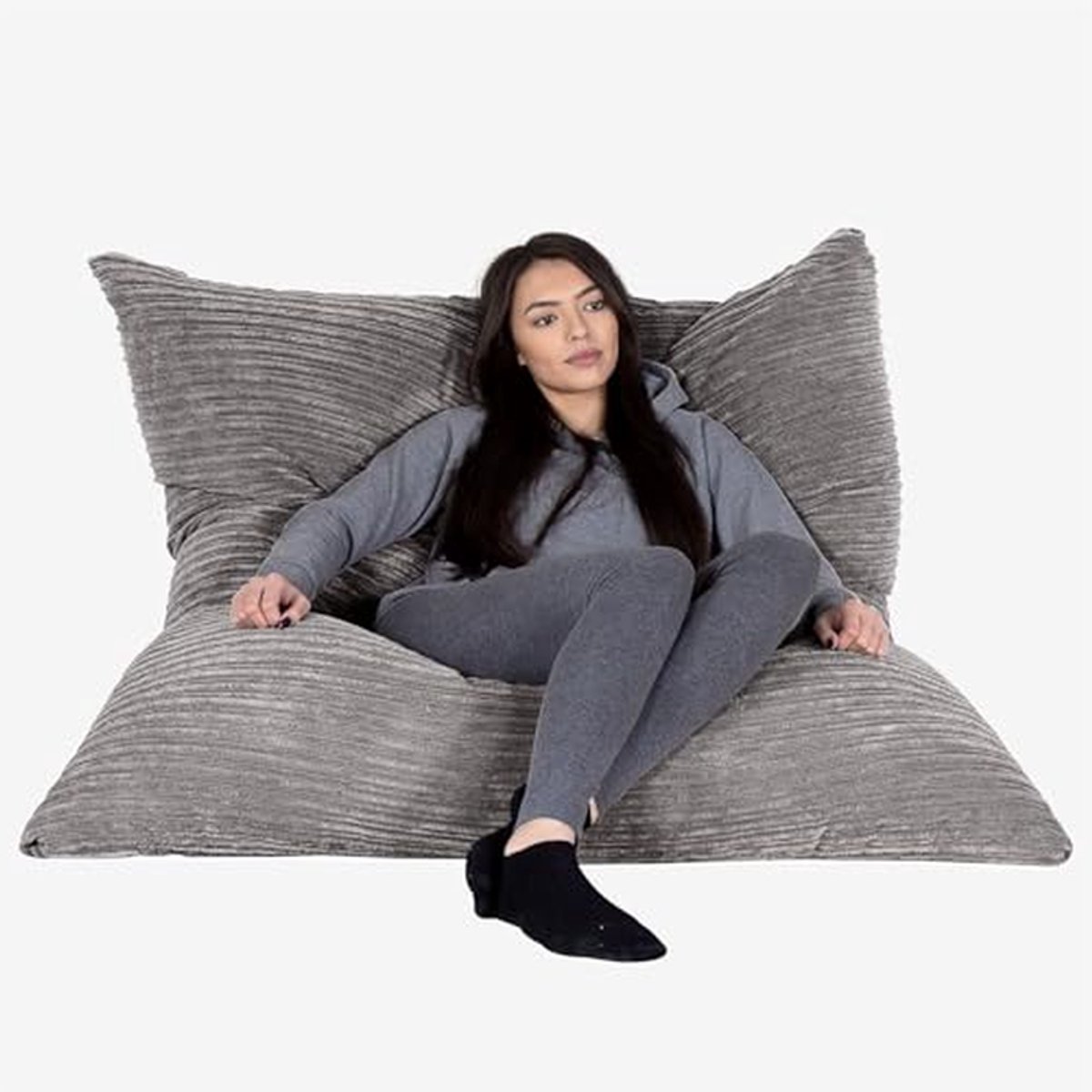 Zitzak XXL - Vloerkussen Poef - Ontspannen Zitten - Brandwerend Materiaal - 135 cm - Geel