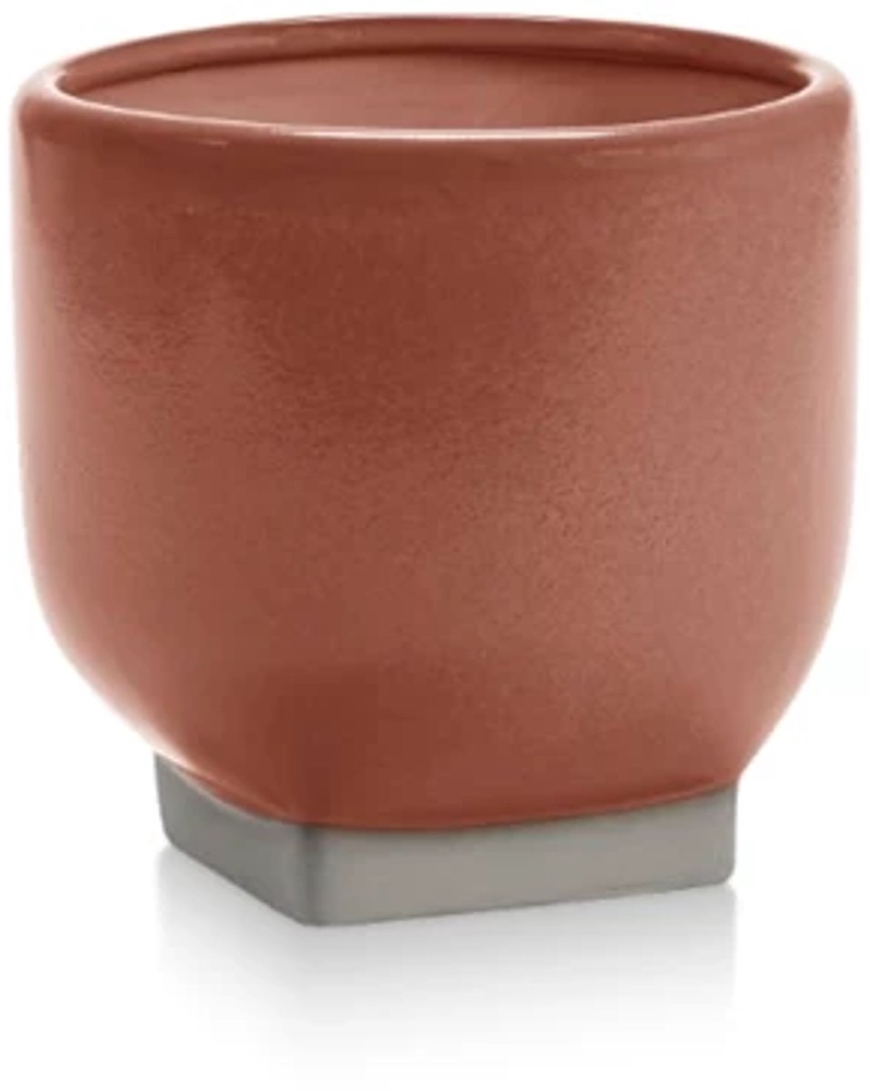 Serax Kris Van Assche Rosamar bloempot 02 D20.5cm H19.5cm oranje / grijs