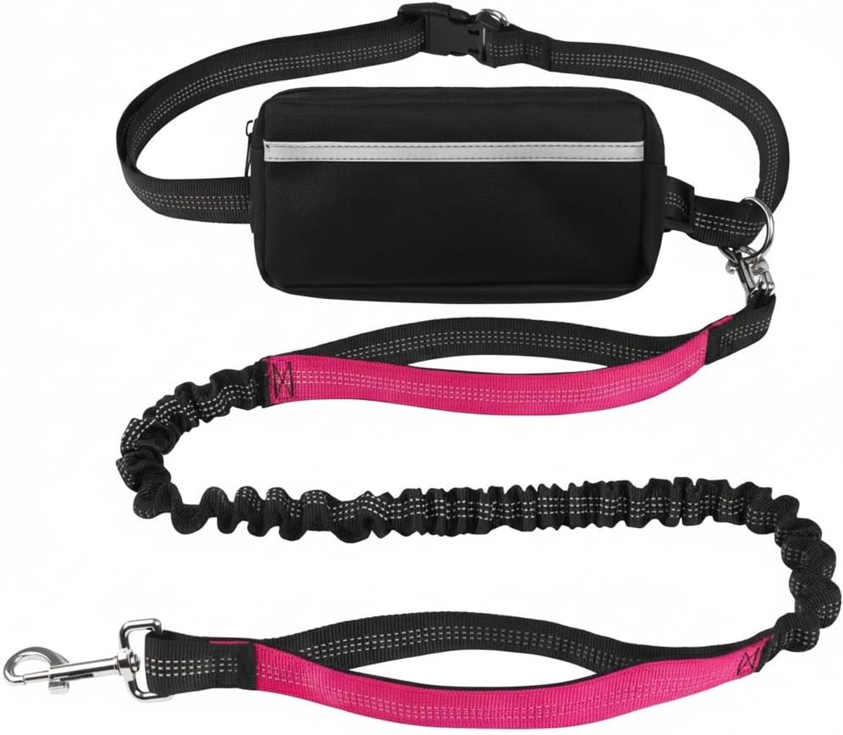 Handsfree Hondenriem - Harloopriem Hond - 360° Draaibare Gesp - Reflecterende Stiksels - Verstelbare Tailleband