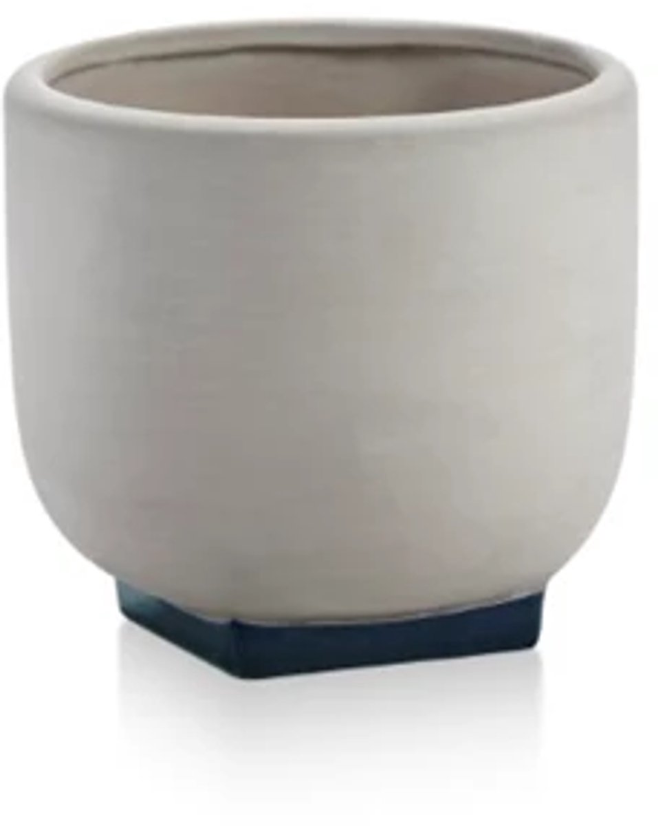 Serax Kris Van Assche Rosamar bloempot 01 D16cm H15cm grijs / donkerblauw