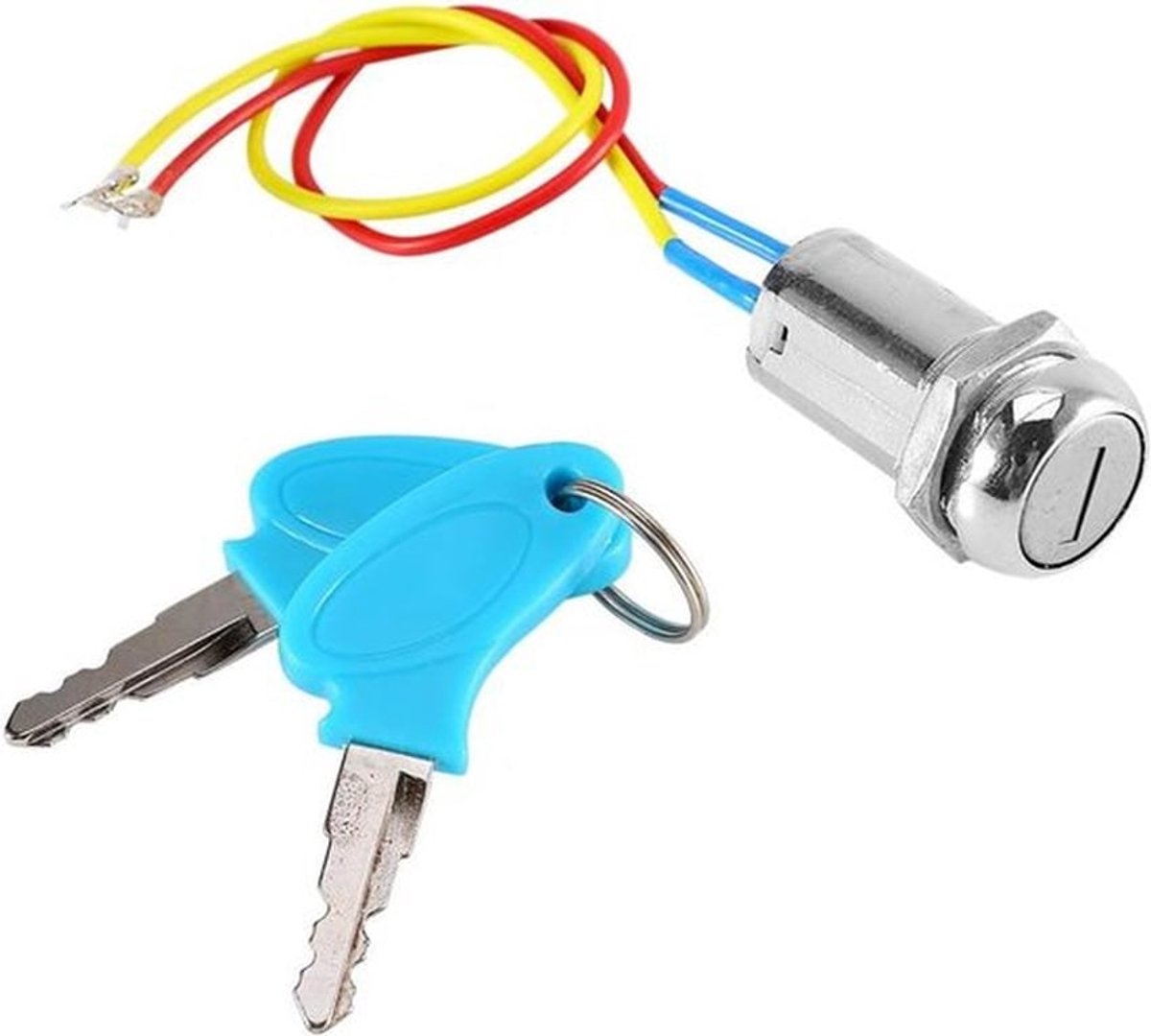 Sleutelslot Scootmobiel - Startschakelaars - 6.5x4.5cm - Elektrische Scooter Atv - Draagbaar Kart - Geschikt voor Scooters - Zwart Contactslot 2-draads Sleutelschakelaar