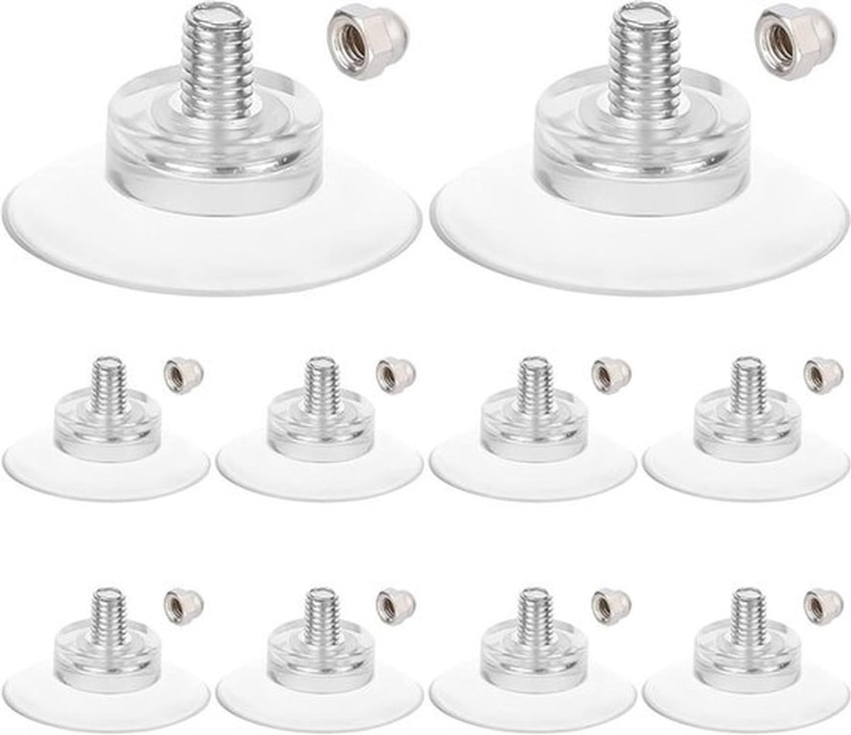 - Nummerplaat Zuignappen 12 Stuks - Sterke Zuignappen - Transparant - Zuignaphouder - Badkamer Keukenrek Haken - Accessoires Lampenkap Stof Acrylplaat - Geschikt voor Alle Soorten Autoruiten - 32 mm Diameter