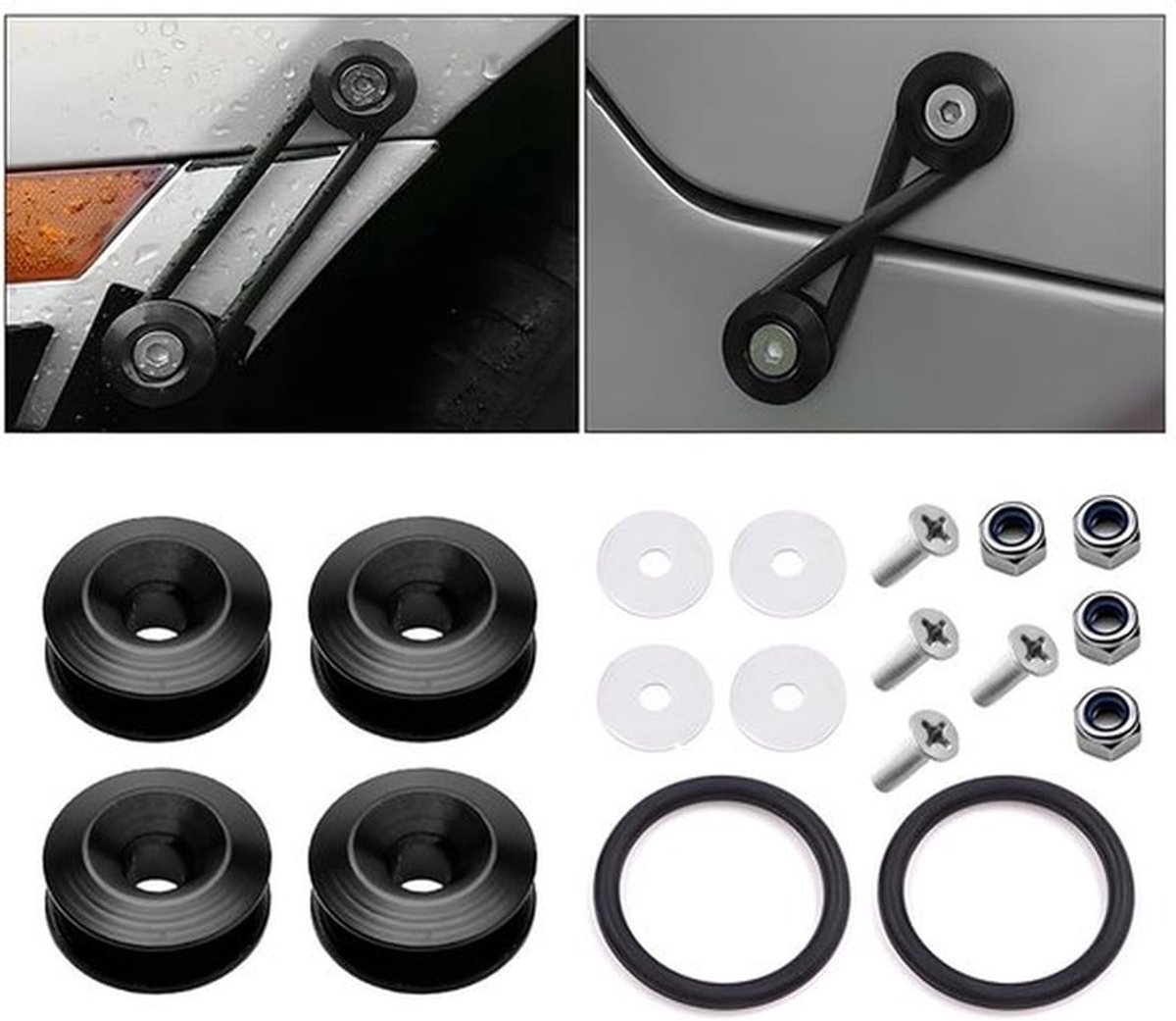 Autobumper - Sluitring - Universeel - Zwart - Bumperbescherming - Verstevigingsoplossing - Geschikt voor Auto's - 4 Stuks