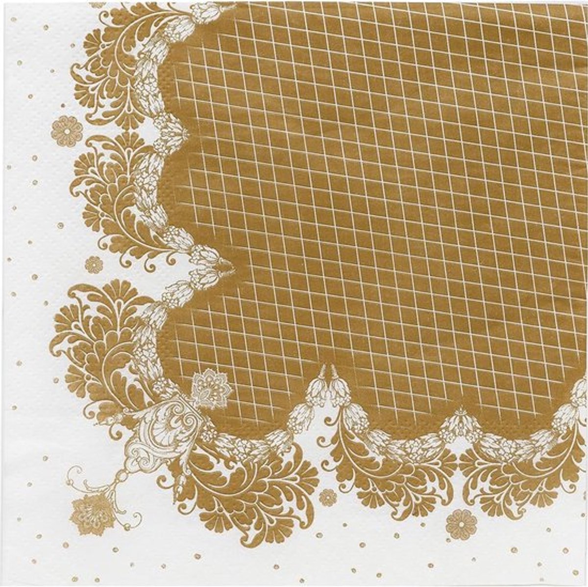 Witte en gouden papieren servetten - set van 20, elegante decoraties voor bruiloft, vrijgezellenfeest, Kerstmis, verjaardag, vieringen - goud NPKIN PK20 servetten papieren