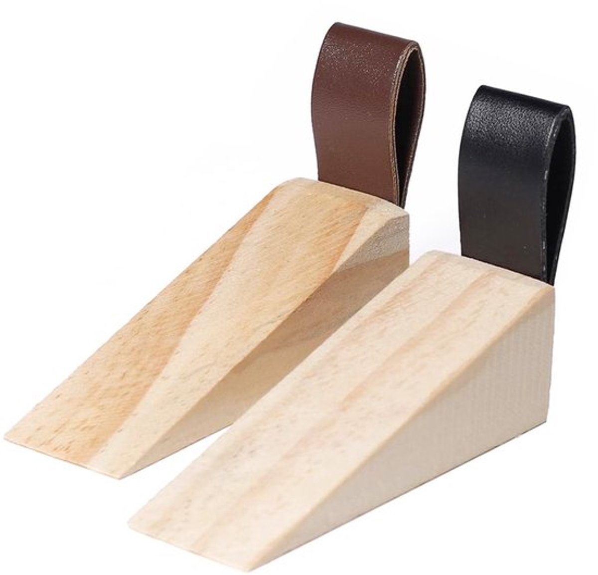 Deurstopper Antislip - Houten Deurbuffer - Deurvastzetter - Deurstopper voor Binnen - Deurstopper Zelfklevend - 2 Stuks 10x3x3 cm - Deurwig