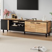TV Meubel - TV kast - 180 cm - Met 3 kasten, 1 lade & 5 poten - Geschikt voor 80 inch - Hout/Zwart