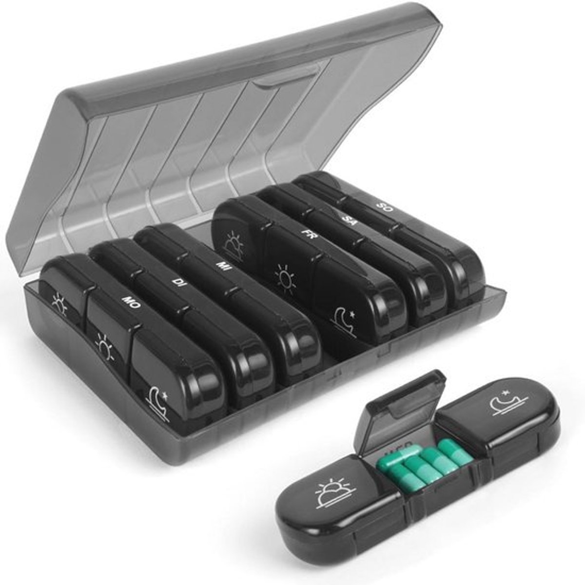 Pillendoos voor 7 dagen met 3 vakken - Draagbare Medicijnbox voor Ochtend, Middag en Avond