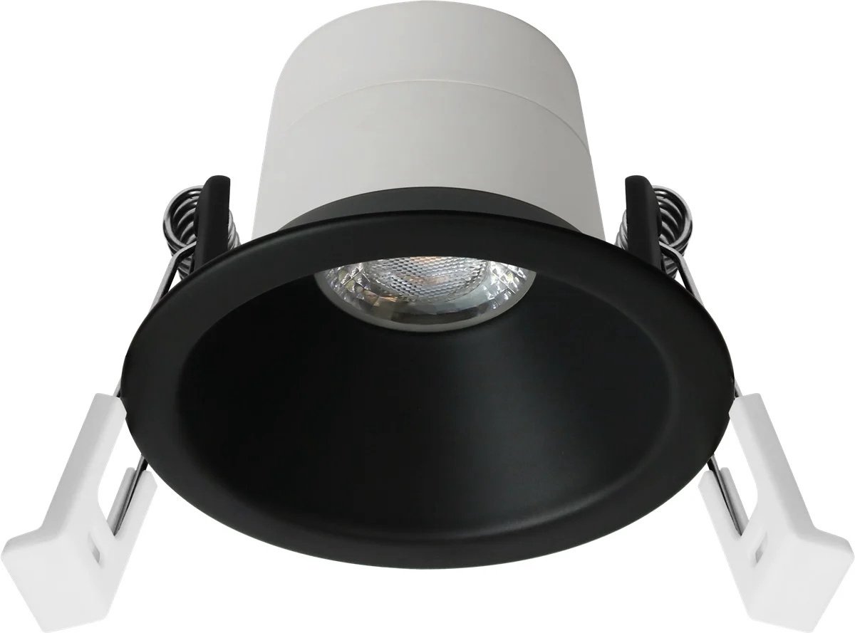 Deep Deco inbouwspot met LED-module 7,5W, 831 lumen, 2700K, Ø69mm, keramiek/aluminium, zwart, dimbaar